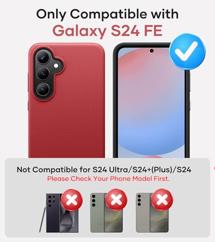 Image of SSLOTSCASE for Samsung Galaxy S24 FE Case [Raised Edges Protect Camera] Lightweight Sturdy Dual Layer Anti-Scratch Protective Case Cover for Galaxy S24 FE 5G 2024, Red | [Raised Edges Protect Camera] Lightweight Sturdy Dual Layer Anti-Scratch Protective Case Cover for Galaxy S24 FE 5G 2024