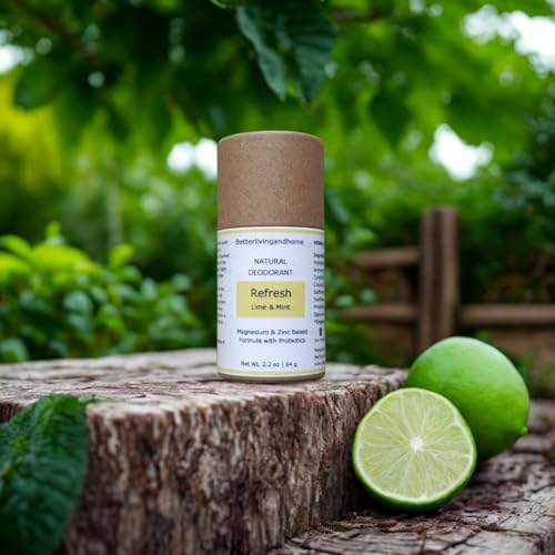 Image of Natural Deodorant Stick - 64 gm | Probiotics + Magnesium | Deodorant for Men & Women | Natural formula and Chemical free| Good for all skin types | Essential Oils Scented (Lime & Mint)