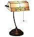 NANXCYR Tiffany Style Baners lampa stołowa, barokowa europejska lampa do czytania w stylu vintage, kolorowe szkło, do salonu, sypialni, baru