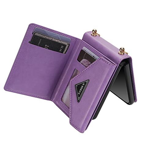 Evita caídas en tu Samsung Galaxy Z Flip 6 con funda de correa morada 5