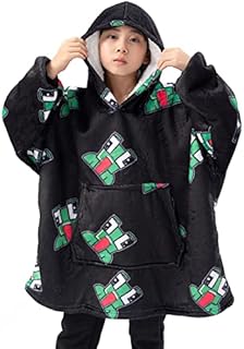 Youtuber Gamer Merch Fleece Oversized Hoodie Blanket for Kids Boys Girls Wearable Warm Sweatshirt Teens Children