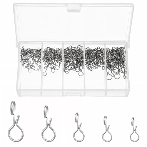 Bremorou 250 clips de velocidad para señuelos de pesca, clips rápidos, broches de pesca de acero inoxidable, broches de señuelo sin nudo, conector de señuelo rápido para moscas, señuelos