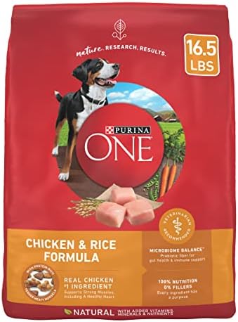 Purina ONE Natural Dry Dog Food, Chicken & Rice Formula - 16.5 lb. Bag