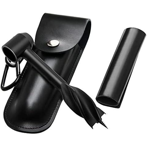 Roylvan Survival Settlers Tool, Gear Tools Equipment Manual Hand Auger Outdoor Wood Peg and Hole Maker for Camping Shelter Building, Barbecue Grill, Small Benches and Outdoor Backpacking, Black Cover