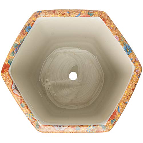 Red Lantern 10" Horse In Meadow Porcelain Flower Pot #TOP2