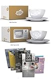 FIFTYEIGHT PRODUCTS Kaffeetassen 2er Set + Servietten, 200 ml, LECKER+Och Bitte