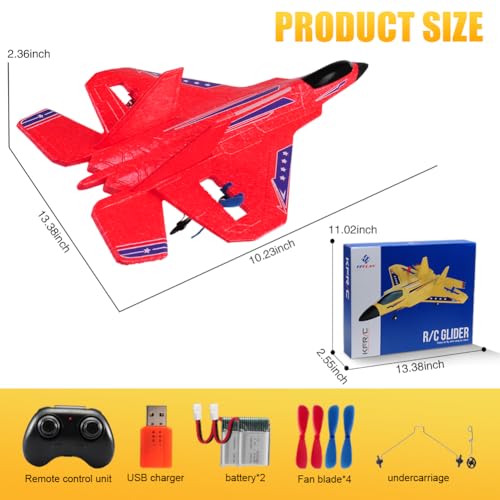 Image of Fremego F-22 Raptor 6-Axis Gyro RC Jet 2 Batteries LED Lights EPP Foam