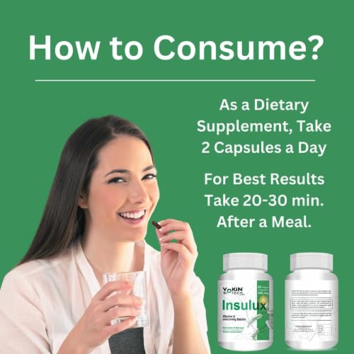 Image of Vokin Biotech Herbal Insulux Gymnema Sylvestre For Endocrine Health & Diabetes Control 800mg (20 Capsules)