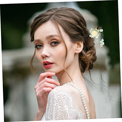 Épingle à cheveux en métal ciselé FRCOLOR avec ornements de fleurs - 2