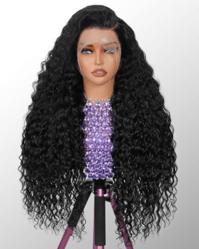 soeyrkke Human Hair Wig 13x6 Body Wave Lace Front Wigs Pre Plucked 200 Density HD Transparent Lace Frontal Wig Human Hair Glueless Wigs for Women Bleached Knots 26inch