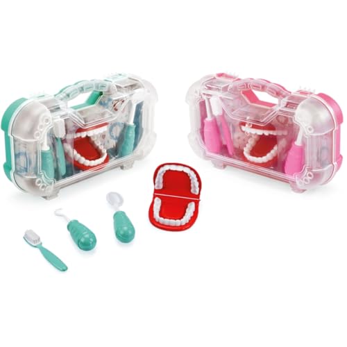 Brinquedo Dentista Infantil Maleta Peças Médica Enfermeira Kit Escovação Limpeza Dental Brincar Cria