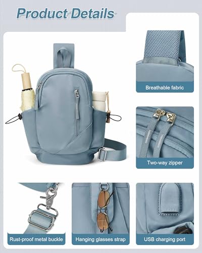 Image of Small Black Sling Crossbody Backpack Shoulder Bag for Men Women