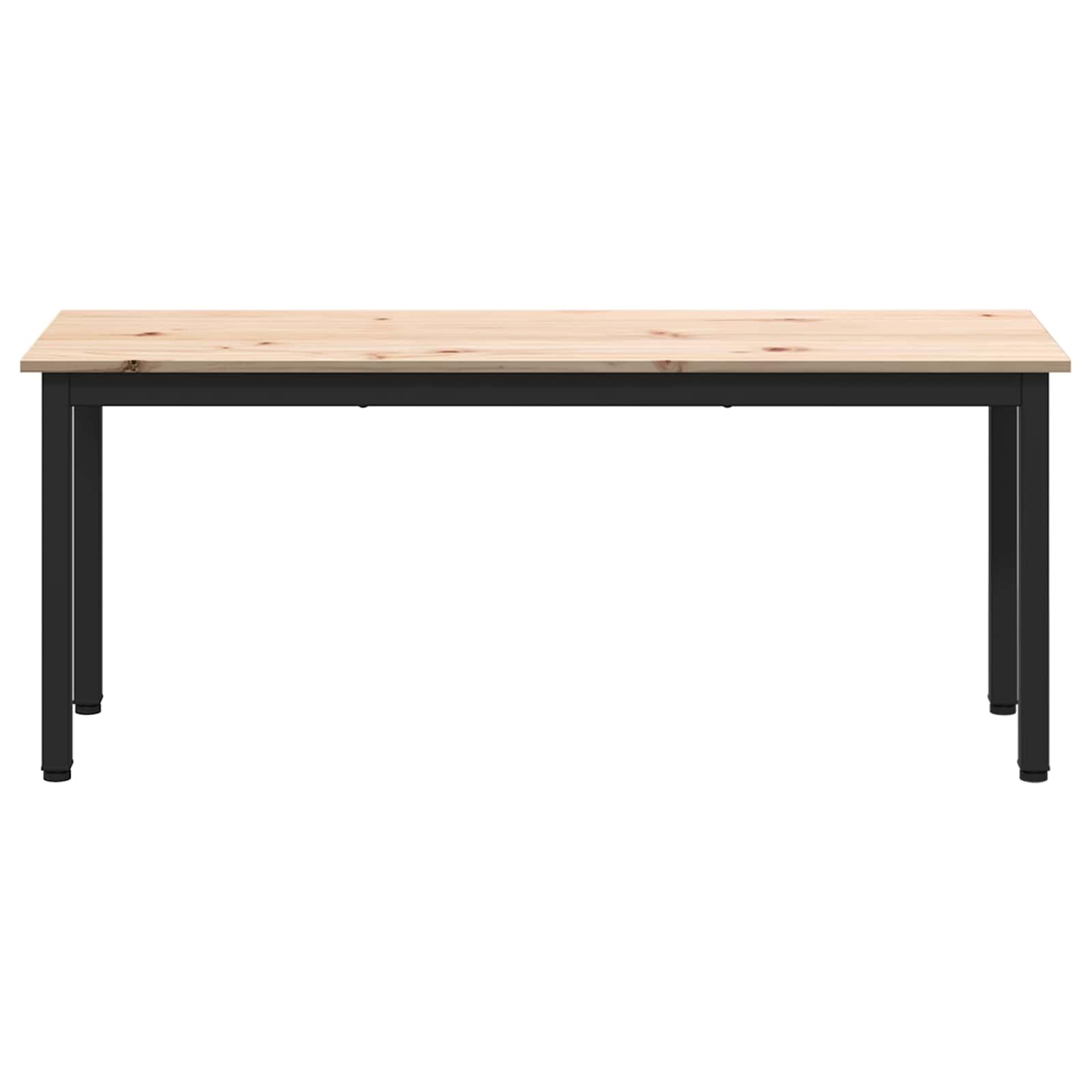 Banco natural 110 x 35 x 45 cm pino macizo con patas de metal