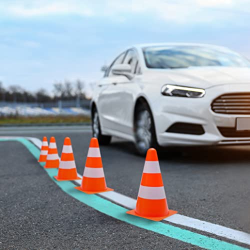 Bramble - 12 Conos de Entrenamiento Futbol de Niños - Conos de Tráfico y Señalización - Versátiles Naranja y Blanco de 23 cm - imagen 9