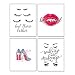 Chsdec Motivational Inspirational Lettering Quote Fashion Woman Art Print Set of 4 Posters 8"X10" Canvas|Office Girls Home Words Wall Art-to Inspire Teens Girls Hard Work Decor