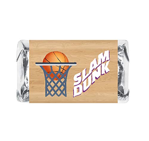 60 Sports Basketball Miniature Candy Bar Wrapper, Mini Candy Bar Stickers for Birthday Party, Baby Shower, Wedding, Graduation, or Any Family Event Decorations, Candy Not Included.