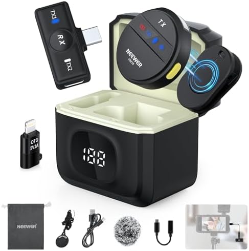 NEEWER USB C Micrófono Lavalier Inalámbrico Sistema Compatible co...