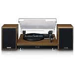 Lenco LS-100 - Giradischi Hi-Fi con Bluetooth 5.0 - Altoparlanti esterni - 2 x 10 watt RMS - Trasmissione a cinghia - Arresto automatico - Legno, 20 watt RMS