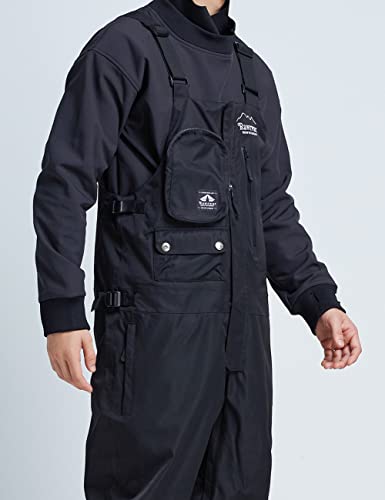 Houzoniy Unisex Snow Bib Pants For Women Waterproof Insulated,Snow Overalls Loose Fit With 6 Pockets,Ski Overalls For Hiking, Mountaineering Black Xl #TOP3