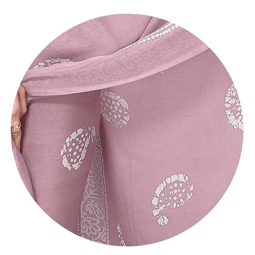 Image of MIRCHI FASHION Women Sari Georgette Plain | Breathable Lightweight Solid Color Saree for Office and Regular Wear with Blouse Piece