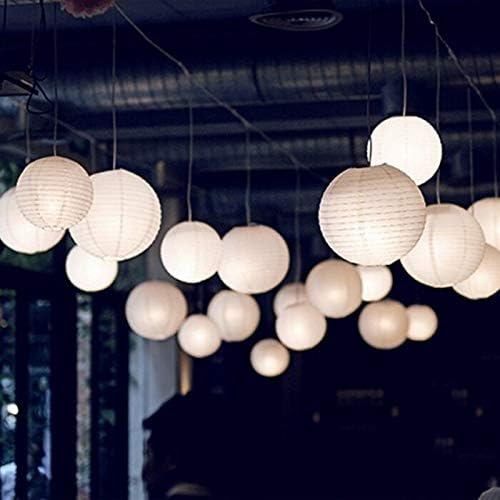 Calvas 30pcs/Lot Mixed Size (20cm,30cm,35cm,40cm) White Paper Lanterns Chinese Paper Ball Lampions for Wedding Party Decoration White, Lantern Size: Mix Size