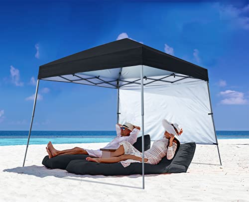 ABCCANOPY Stable Pop Up Beach Tent with Backpack Bag, 12 x 12 ft Base / 10 x 10 ft Top, Black