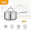 Stainless Steel Saucepan with Tempered Glass Lid,Multipurpose Sauce Pan, Sauce Pot - Side Spouts for Easy Pour with Ergonomic Handle