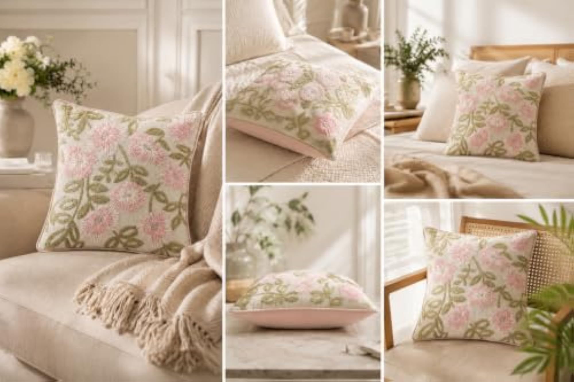 Artisan Floral Cushion Cover 16x16