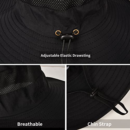 Sun Hats for Men Women Fishing Hat UPF 50+ Breathable Wide Brim Summer UV Protection Hat with Face Cover & Neck Flap - Image 4