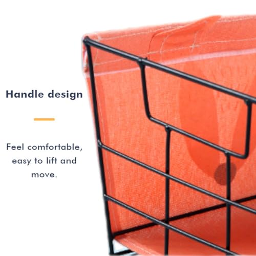 Image of Go Hooked Cute Fox Design Storage Basket for Kids | Strong Metal Wire Organizer with Detachable Fabric Liner | Multipurpose Basket for Toys, Fruits, Snacks, Bathroom, Wardrobe & Home Decor