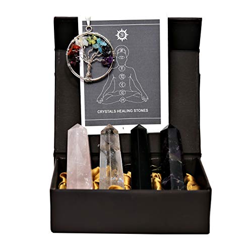 Kuhvai Crystals and Healing Stones, 4 pcs wands set 2.3-2.5