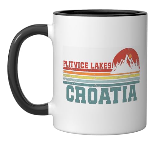 Taza de cerámica 11 onzas negra y blanca miniatura 1