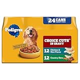 Pedigree Choice Cuts in Gravy Adult Wet Dog Food Chicken & Rice Multipack, 13.2 oz. Cans 24 Pack