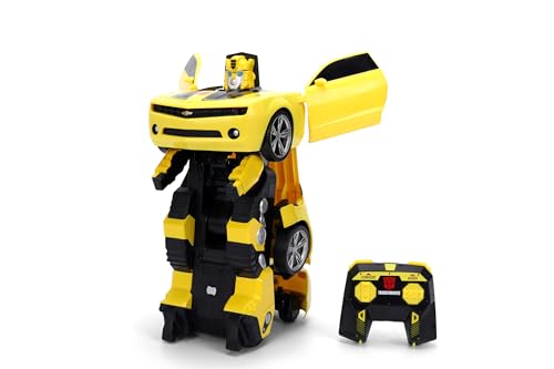 Jada Toys Transformers RC Converting Bumblebee (28 cm) - Ferngesteuerter Auto-Roboter mit Transformation, Licht und Sound, Spielzeug für Fans und Kinder ab 6 Jahre, inkl. Fernbedienung