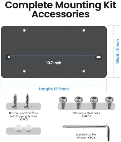 TOVIIEA Rear License Plate Bracket Holder Fit for 2012-2025 Audi A3 A4 A5 A6 A7 A8 S4 S5 S6 S7 RS5 RS6 RS7 Q3 Q5 SQ5 Series, Tail Bumper Car Tag Holder Frame Replace with Screws & Wrench - 1