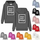 Generisch Personalisierte Kapuzenpullover Herren/Damen Hoodie Selbst Gestalten mit Bild und Text Partner Pullover Winter Warm Sweatshirt mit Kapuze Causal Hoody mit Tasche Dunkelgrau XL
