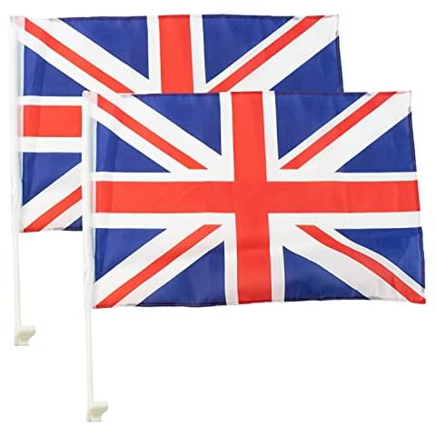 2PC Jubilee Union Jack Car Flags UK Flag Decoration British Flag Car Accessories Great for Football Season, Party, St George’s Day Cover