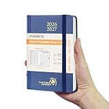 AGENDA JOURNALIER Août 2026 - Juil 2027：Couvre 12 mois(16 x 10.5 cm)，1 Page Par Jour, offrant un espace de planification quotidienne spacieux avec des horaires pour vos rendez-vous, ce qui rend vos routines quotidiennes chargées plus organisées.