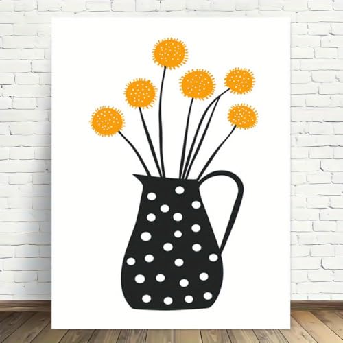 Tableau sur toile de vase à fleurs décoration maison salon 60x80