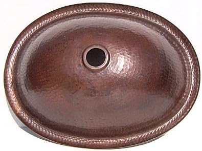 Hammered Oval Bathroom Copper Sink