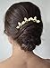Yean Leaf Bride Wedding Hair Pins Gold Pearl Bridal Hair Pieces Hair Accessories Party Hair Clips for Women and Girls (Pack of 3)