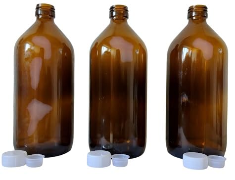 Sprk Fragrance Amber Glass Bottle 500ml with white Cap for Medicines Chemicals and Home Use | Leak-Proof Refillable Storage Container |Pack of 3-image-15