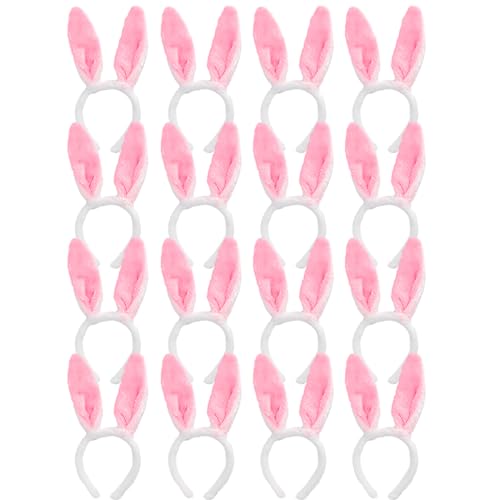 Max Fun 16Pcs Easter Bunny Ears Headband Rabbit Ears Headband Easter Plush Bunny Headband for Kid‘s Easter Party Favors by Max Fun - Used condition - Image 7