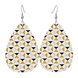 Pendientes colgantes ligeros y modernos con estampado de triángulos de oro blanco y negro para mujer, joyería de moda para fiestas de disfraces y accesorios para niñas