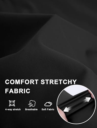 AB-Eleven Womens Dress Pants Stretchy Work Pants Business Casual Slacks with 4 Pockets Pull On Office Trousers Black