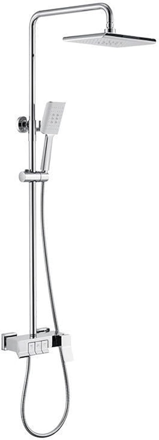 Shower System Triple Function Rain Shower Set Single Handle Mixer Bathtub Shower Faucet Bathroom Shower Fixture with Shower Head, Hand Shower (Chrome)
