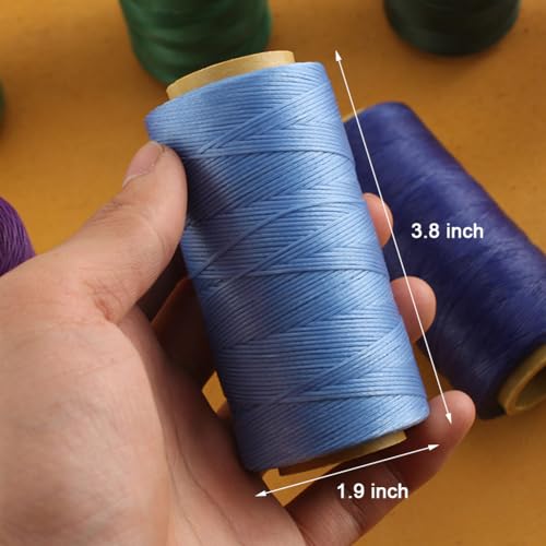 Fio encerado plano para costura de couro, cordão de poliéster para encadernação de couro (0,8 mm 150