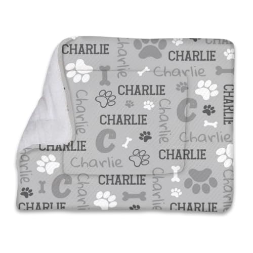 Pet Warm Pad Flannel,Custom Name Pet Pad,Personalized Dog Bed Mat Gifts,Ultra Soft Flannel Pet Bed Mat for Puppy Dog Cat, Dog Crate Mat Kennel Pad for Dog Sleeping,Dog Lover Gift,L-22 * 28in