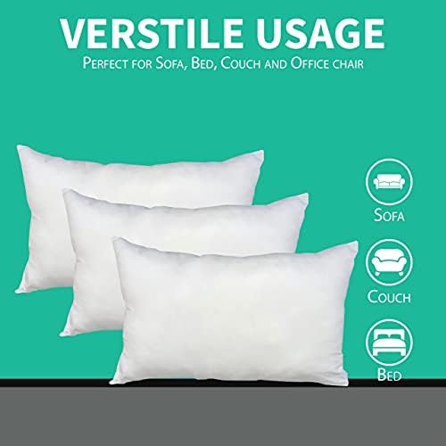 Hollowfibre Oblong Cushion Pad Inner Stuffer New White Pillow Polyester Insert Rectangle Hypoallergenic (2, 14" x 24" | 35cm x 60cm)