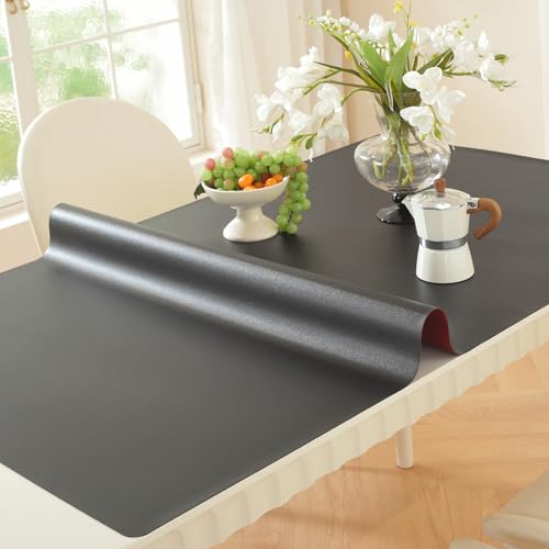 OstepDecor Black Table Protector 36 x 72 Inch, 1.5mm Thick Plastic Table Cover Protector, PVC Table Top Protector, Waterproof Desk Mat Pad for Desktop, Coffee & Dining Room Table
